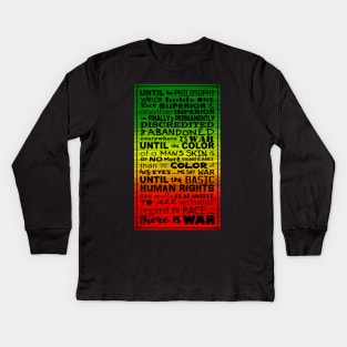 Haile Selassie War Speech Rasta Colors Kids Long Sleeve T-Shirt